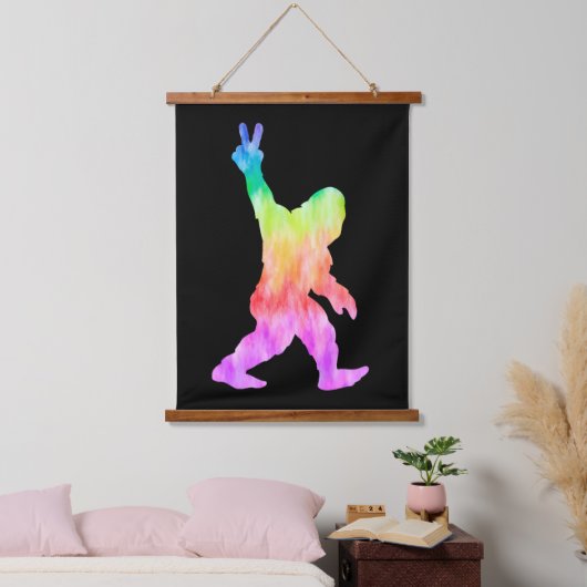 Peace Liebe Bigfoot Wandteppich Mit Holzrahmen (Schlafzimmer)