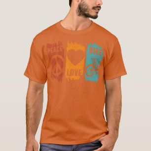 Peace Liebe Bike Biker Cycle Retro Mountainbike T-Shirt