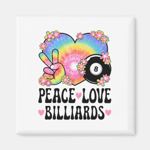 Peace Liebe Billiards Lover 60er 70er Hippie Outfi Magnet