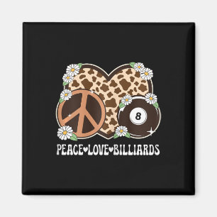 Peace Liebe Billiards Lover Cow Print Girls Niedli Magnet