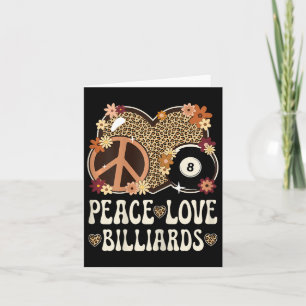 Peace Liebe Billiards Lover Leopard Print Girl Nie Karte