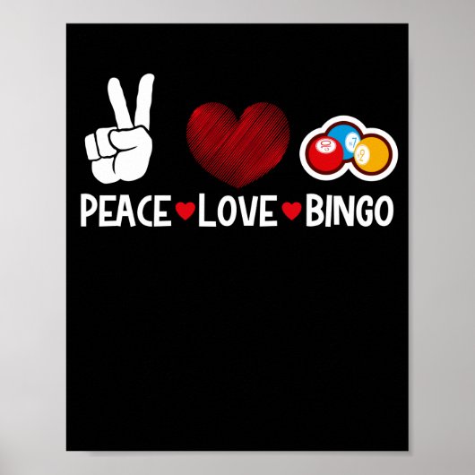 Peace Liebe Bingo Funny Lucky Gambling Poster (Vorne)