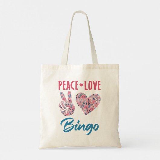 Peace Liebe Bingo Tragetasche (Rückseite)