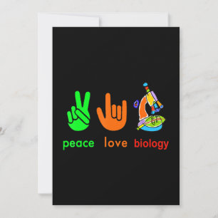 Peace Liebe Biology Microscope Painter Science Tee Feiertagskarte