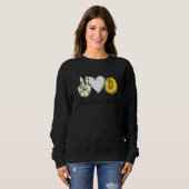 Peace Liebe Bitcoin Peace Hand Schilder Kryptowähr Sweatshirt (Vorne ganz)