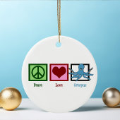 Peace Liebe Blue Octopus Keramikornament