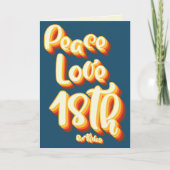 Peace Liebe Blue Retro Groovy 18. Glückwunsch zum Karte (Vorderseite)