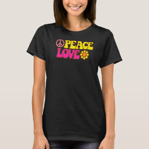 Peace Liebe Blume Power Signatur Hippie 70er Seven T-Shirt