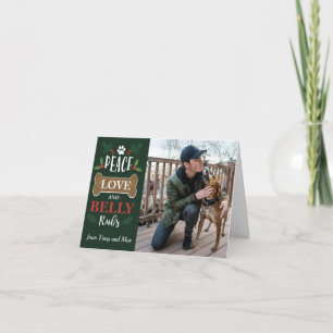 Peace Liebe Bly Rubs Hund Happy Holidays Weihnacht Karte