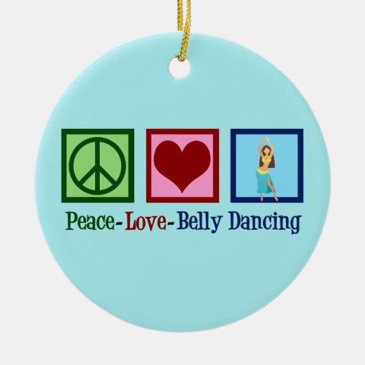 Peace Liebe Bly Tancing Keramik Ornament (Vorne)