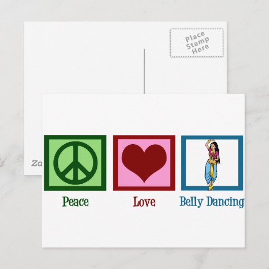 Peace Liebe Bly Tancing Postkarte (Vorne/Hinten)