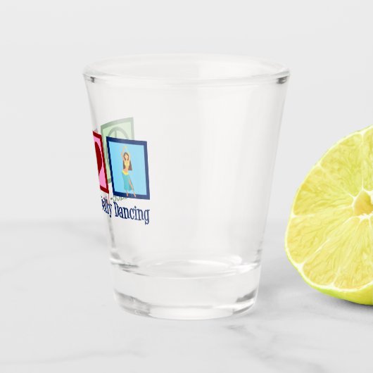 Peace Liebe Bly Tancing Schnapsglas (Rechts)