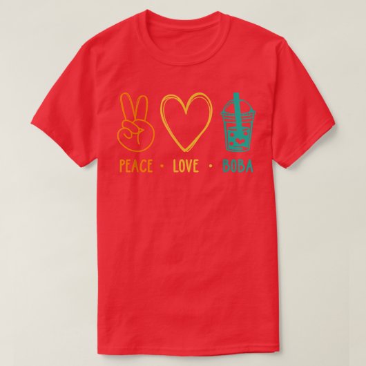 Peace Liebe Boba Graphic Tee Lover Tea Drinker Bub (Design vorne)