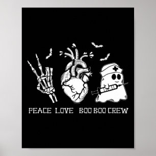 Peace Liebe Boo Boo Crew Lazy Halloween Kostüm Nur Poster