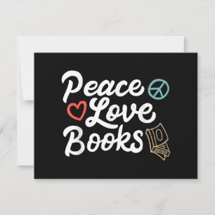Peace Liebe Books Geeky & Niedlich Reading Einladung