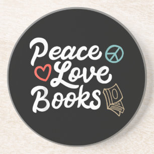Peace Liebe Books Geeky & Niedlich Reading Getränkeuntersetzer