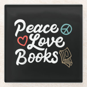 Peace Liebe Books Geeky & Niedlich Reading Glasuntersetzer