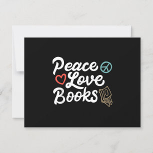 Peace Liebe Books Geeky & Niedlich Reading RSVP Karte