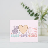 Peace Liebe Books Postcard Postkarte (Stehend Vorderseite)