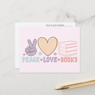 Peace Liebe Books Postcard Postkarte