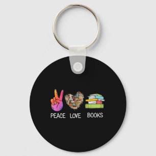 Peace Liebe Books Shirt Funny Book Graphic T-Shirt Schlüsselanhänger