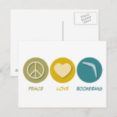 Peace Liebe Boomerang Postkarte (Vorne/Hinten)