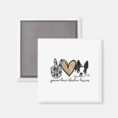 Peace Liebe Boston Terrier Funny Boston Terrier Lo Magnet (Vorderseite/Rückseite)
