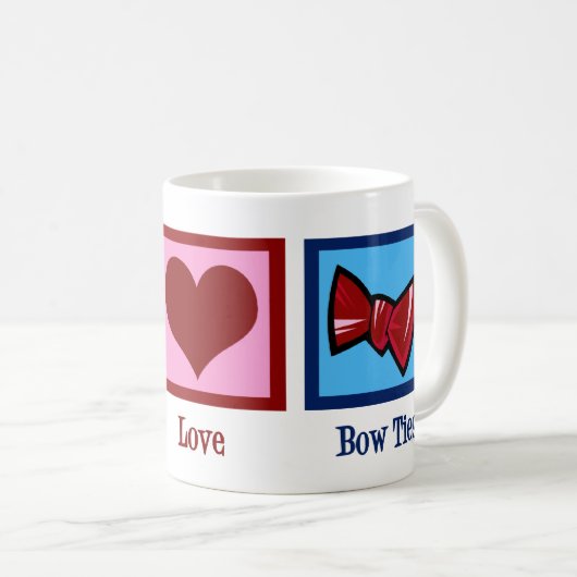 Peace Liebe Bow Krawatte Kaffeetasse (VorderseiteRechts)
