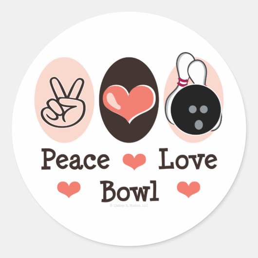 Peace Liebe Bowl Bowling Stickers (Vorderseite)