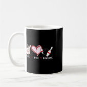 Peace Liebe Bowling Bowler League Team gibt Männer Kaffeetasse (Links)
