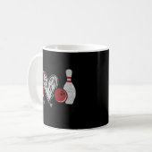 Peace Liebe Bowling Fun Bowling Lover Geschenk Kaffeetasse (Vorderseite Links)