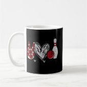 Peace Liebe Bowling Fun Bowling Lover Geschenk Kaffeetasse (Links)