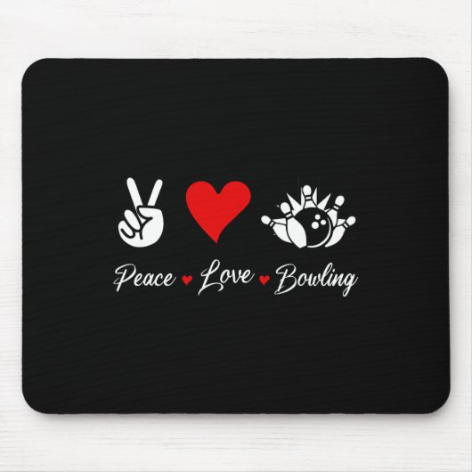 Peace Liebe Bowling Funny Bowling Bowlers Spare Bo Mousepad (Vorne)