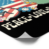 Peace Liebe Bowling Lover American Flag Patriotic Poster (Ecke)