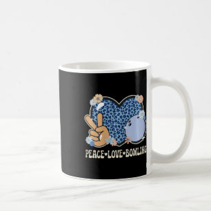 Peace Liebe Bowling Lover Leopard Print Girls Nied Kaffeetasse