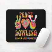 Peace Liebe Bowling Shirt Gefärbte Krawatte Bowler Mousepad (Mit Mouse)