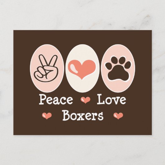 Peace Liebe Boxers Postcard Postkarte (Vorderseite)