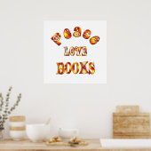 PEACE LIEBE BÜCHER - Beginnend mit $11,80 Poster (Küche)
