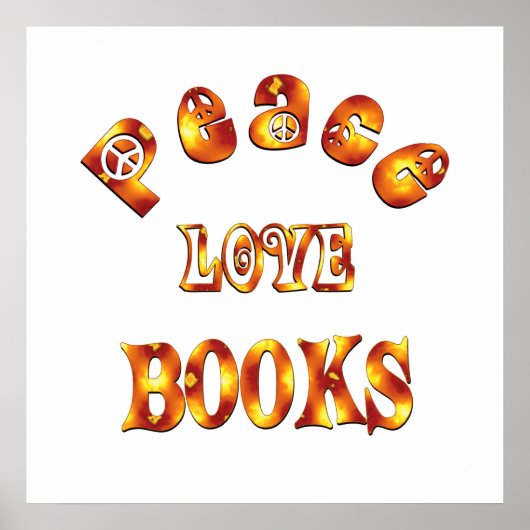 PEACE LIEBE BÜCHER - Beginnend mit $11,80 Poster (Vorne)