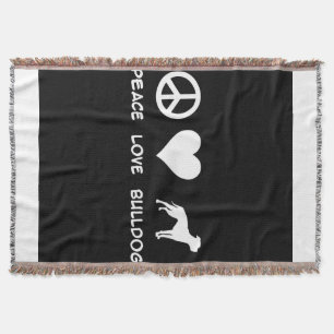 Peace Liebe Bulldog English Bulldog Lover Gift Decke