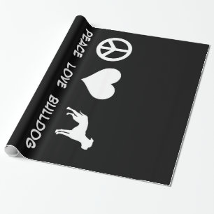 Peace Liebe Bulldog English Bulldog Lover Gift Geschenkpapier