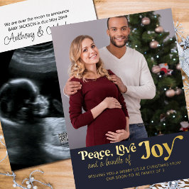 Peace Liebe Bundle of Joy 2 Foto erwarten Folien Feiertagskarte