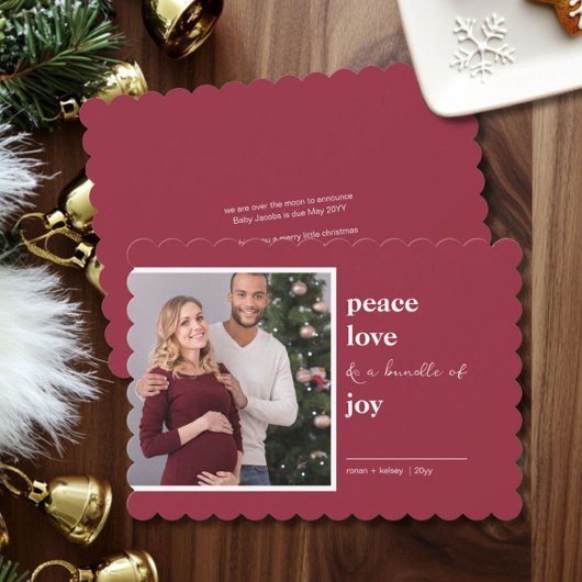 Peace Liebe Bundle of Joy Square Foto Weihnachten