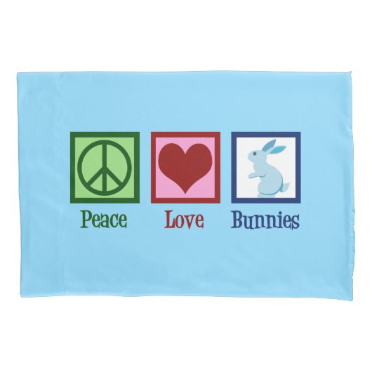 Peace Liebe Bunnies Kissenbezug (Vorderseite)