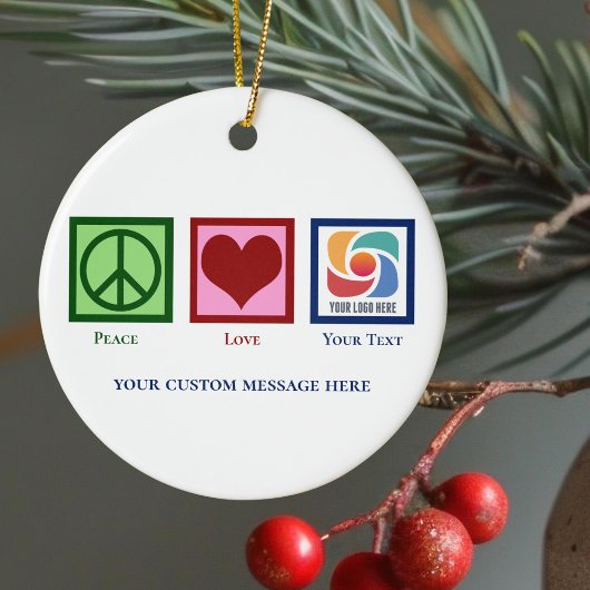 Peace Liebe Business-Logo - Weihnachten Keramik Ornament