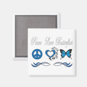 Peace Liebe Butterfys Magnet (Vorderseite/Rückseite)