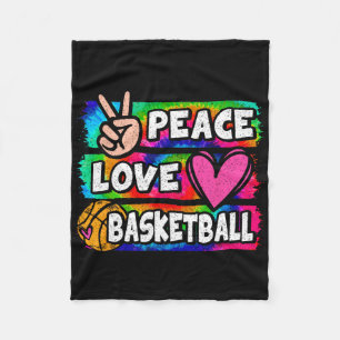 Peace Liebe Bysketbyll Lover Niedliche Gefärbte Kr Fleecedecke