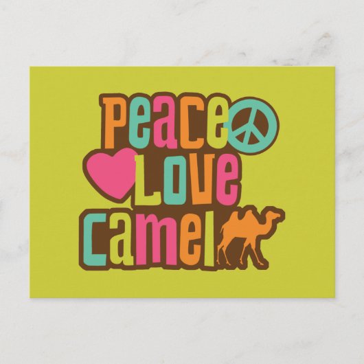 Peace Liebe Camel Postkarte (Vorderseite)