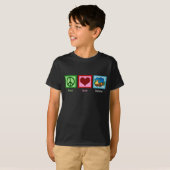 Peace Liebe Camping Kids T-Shirt (Vorne ganz)
