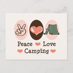 Peace Liebe Camping Postcard Postkarte